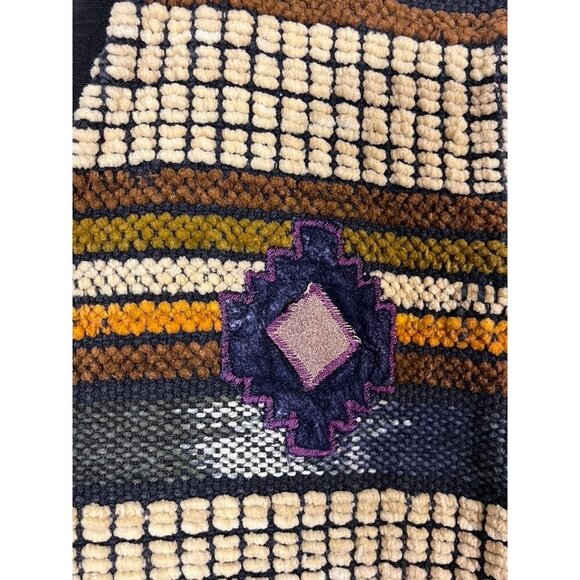 Jane Ashley Western Tapestry Vest 2X Brown Striped Denim Southwest Vintage 80s - Picture 5 of 13